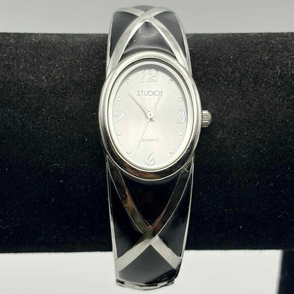 Black Studio Time Cuff Watch - Picture 1 of 4